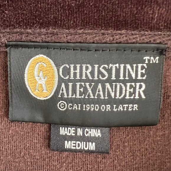 Christine Alexander Brown Full Zip Up Velour Track Jacket Women's M - Picture 7 of 8
